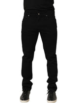 Dolce & Gabbana Black Heraldic Embroidered Skinny Denim Jeans - IT48 | M