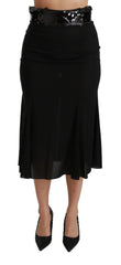 Dolce & Gabbana Black High Waist Mermaid Midi Silk Skirt - IT42|M - Skirts