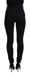 Dolce & Gabbana Black High Waist Skinny Slim Fit Pants - IT40|S - Trousers