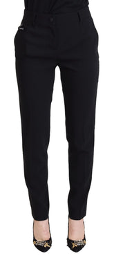Dolce & Gabbana Black High Waist Women Pants - Trousers
