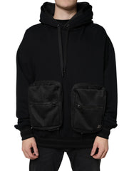 Dolce & Gabbana Black Hooded Pullover Men Sweatshirt Sweater - IT50 | L - Hoodies
