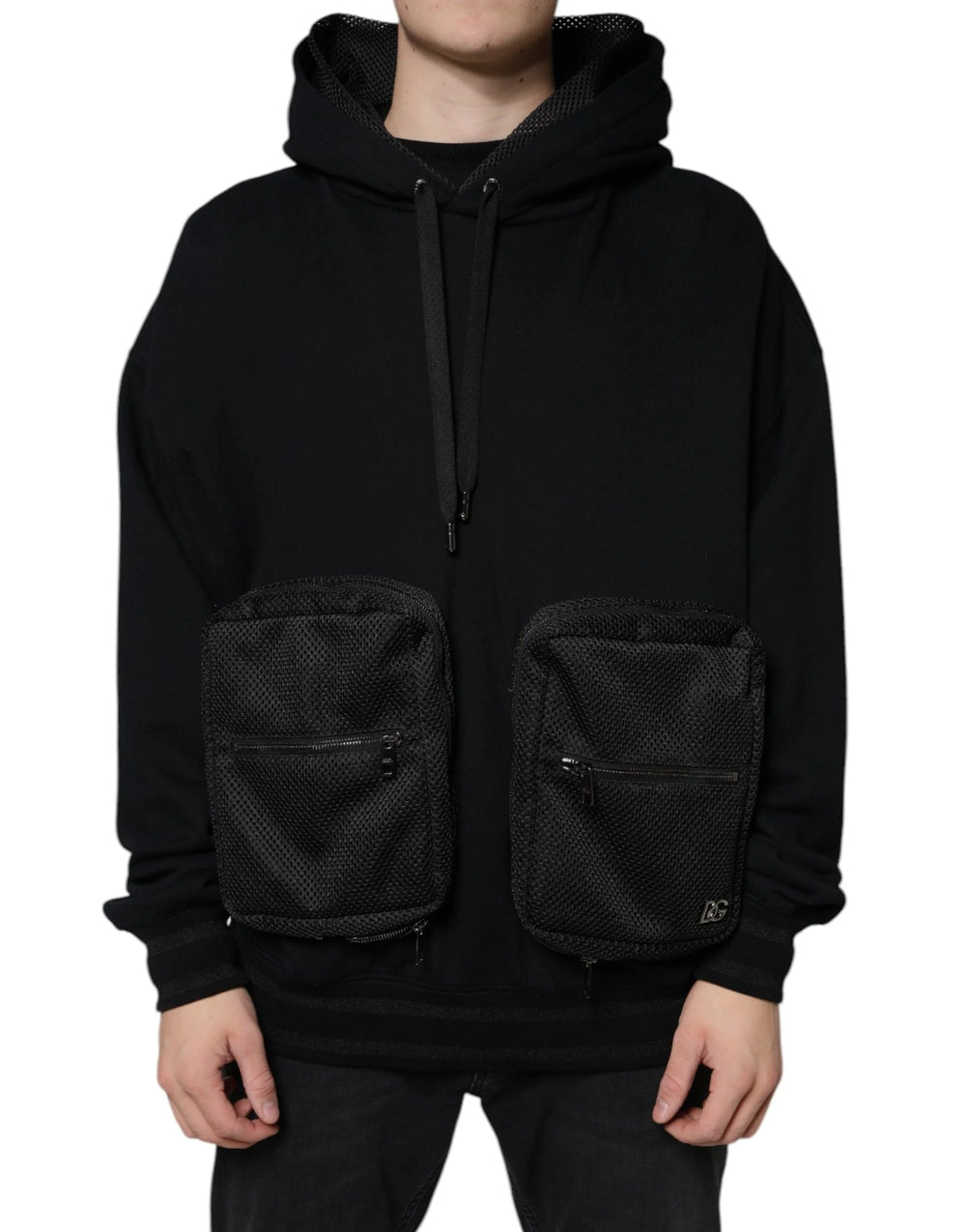 Dolce & Gabbana Black Hooded Pullover Men Sweatshirt Sweater - IT50 | L - Hoodies