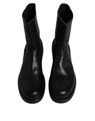 Dolce & Gabbana Black Horse Leather Mid Calf Boots Shoes - EU45/US12