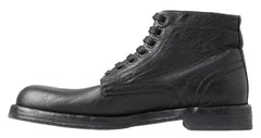 Dolce & Gabbana Black Horse Leather Perugino Boots - Boots