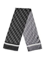 Dolce & Gabbana Black Horseshoe Silk Neck Foulard 136cm x 23cm Men Scarf