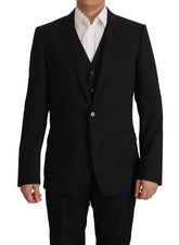 Dolce & Gabbana Black Jacket Vest 2 Piece MARTINI Blazer - IT48 | M - Sport Jackets