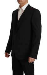 Dolce & Gabbana Black Jacket Vest 2 Piece MARTINI Blazer - IT48 | M - Sport Jackets