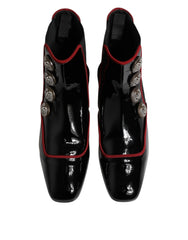 Dolce & Gabbana Black Jackie Buttoned Chelsea Boots Shoes - EU39.5/US9 - Boots