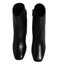 Dolce & Gabbana Black Jackie Leather Mid Calf Boots Shoes - EU37/US7 - Boots