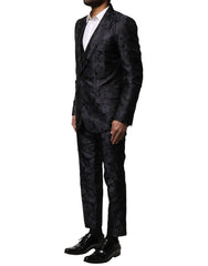 Dolce & Gabbana Black Jacquard 3 Piece Single Breasted Suit - IT46 | S - Pant Suits