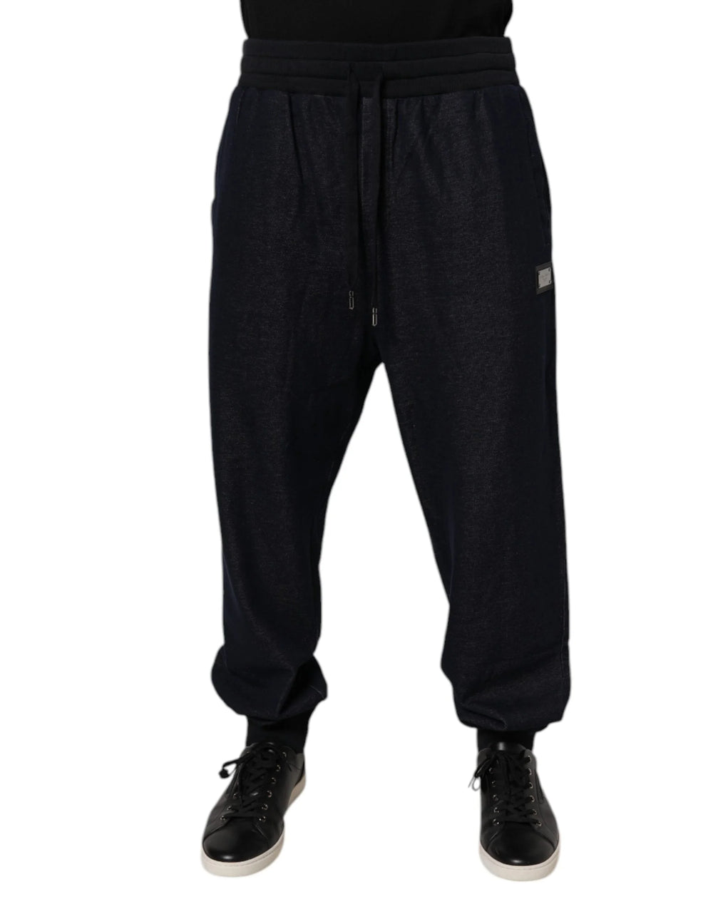 Dolce & Gabbana Black Jacquard Cotton Jogger Sweatpants Pants - IT54 | XL - Joggers