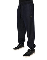 Dolce & Gabbana Black Jacquard Jogger Men Sweatpants Pants - Joggers