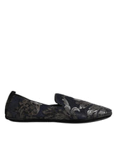 Dolce & Gabbana Black Jacquard Leather Slip On Loafers Shoes - EU44/US11