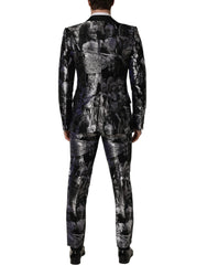 Dolce & Gabbana Black Jacquard Slim Fit Formal 3 Piece Suit - IT48 | M
