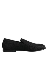 Dolce & Gabbana Black Jacquard Slip On Loafers Formal Shoes - EU40/US7 - Flats