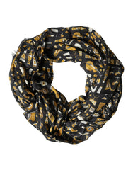 Dolce & Gabbana Black Jazz Club Print Neck Wrap Shawl Scarf