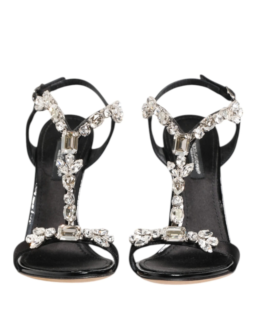 Dolce & Gabbana Black Keira Crystals Heels Sandals Shoes - EU41/US10.5
