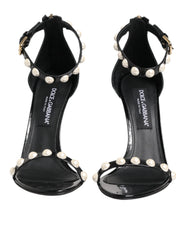 Dolce & Gabbana Black KEIRA Pearl Embellished Sandals Shoes - EU41/US10.5 - Sandals