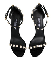 Dolce & Gabbana Black KEIRA Pearl Embellished Sandals Shoes - EU41/US10.5 - Sandals