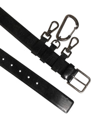 Dolce & Gabbana Black Key Ring Clip Attachments Buckle Belt - 90 cm / 36 Inches - Belts