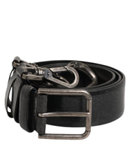 Dolce & Gabbana Black Key Ring Clip Attachments Buckle Belt - 90 cm / 36 Inches - Belts