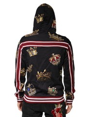 Dolce & Gabbana Black King Crown Hooded Sweatshirt Sweater - IT48 | M
