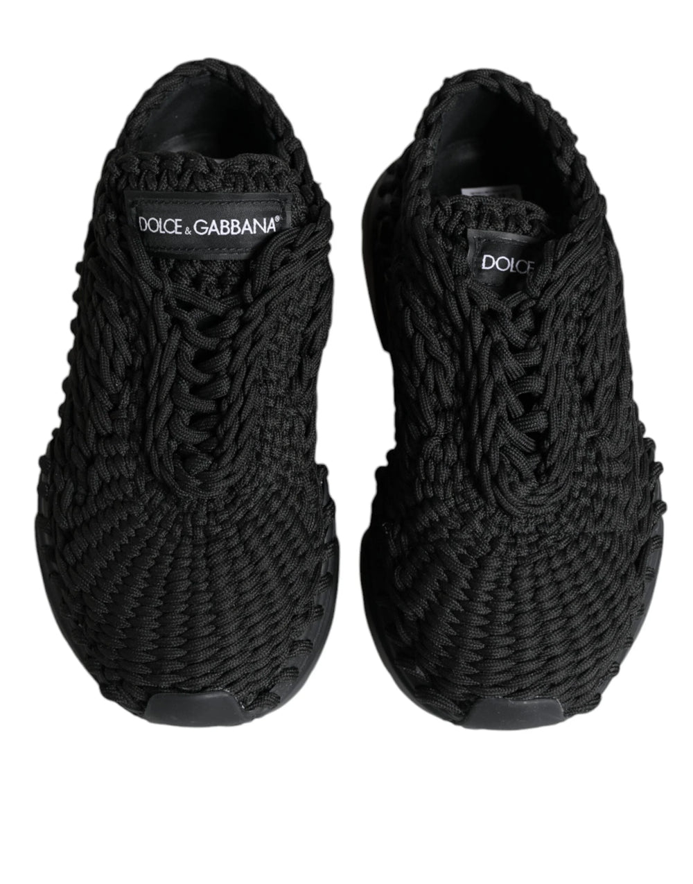 Dolce & Gabbana Black Knitted Daymaster Sneakers Shoes - EU38/US7.5