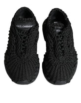 Dolce & Gabbana Black Knitted Daymaster Sneakers Shoes - EU38/US7.5
