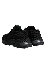 Dolce & Gabbana Black Knitted Daymaster Sneakers Shoes - EU38/US7.5
