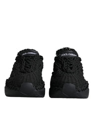Dolce & Gabbana Black Knitted Daymaster Sneakers Shoes - EU38/US7.5