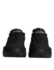 Dolce & Gabbana Black Knitted Daymaster Sneakers Shoes - EU38/US7.5 - Sneakers