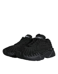 Dolce & Gabbana Black Knitted Daymaster Sneakers Shoes - EU38/US7.5