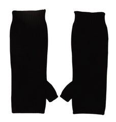 Dolce & Gabbana Black Knitted Fingerless Elbow Length Gloves - Gloves & Mittens