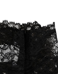Dolce & Gabbana Black Lace Bandeau Bustier Top Sheer Stretch Underwear - S - Bras