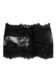 Dolce & Gabbana Black Lace Bandeau Bustier Top Sheer Stretch Underwear - S - Bras