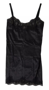 Dolce & Gabbana Black Lace Silk Sleepwear Camisole Top Underwear - IT3 | M - Camisoles