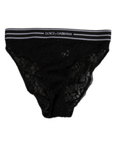 Dolce & Gabbana Black Lace Slip Brief Logo Waistband Underwear - IT1 | XS - Briefs