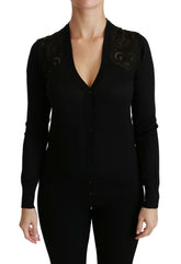 Dolce & Gabbana Black Lace Sweater Cardigan Sweater - IT38|XS - Cardigans