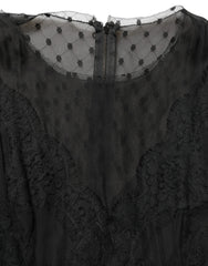 Dolce & Gabbana Black Lace Trim Sleeveless A-line Mini Dress - IT36|XXS