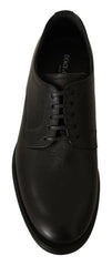 Dolce & Gabbana Black Lace Up Leather Men Formal Derby Shoes - EU40/US7 - Shoes