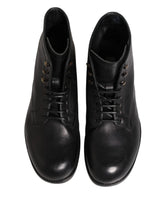 Dolce & Gabbana Black Lace Up Short Ankle Boots Men Shoes - EU44/US11