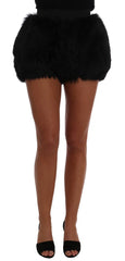 Dolce & Gabbana Black Lamb Fox Fur Mini Hot Pants - IT40|S - Short Trousers