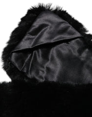 Dolce & Gabbana Black Lamb Fur Collar Women Neck Wrap Scarf - IT40|S