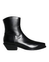 Dolce & Gabbana Black Leather Ankle Boots Booties Shoes - EU37/US6.5 - Boots