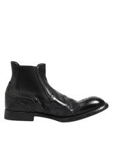 Dolce & Gabbana Black Leather Ankle Boots Slip On Shoes - EU40/US7 - Boots