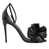 Dolce & Gabbana Black Leather Ankle Strap Heel Sandals Shoes - EU38/US7.5 - Sandals