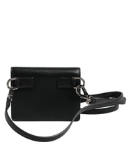 Dolce & Gabbana Black Leather Bifold Card Holder Crossbody Men Borse Bag - Cross Body Bags