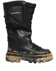Dolce & Gabbana Schwarze Leder Biker Stiefel Mid-Calf Herren - EU44/US11