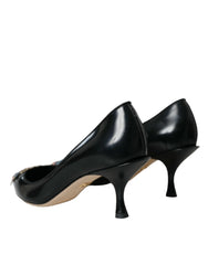 Dolce & Gabbana Schwarze Leder BOOM Patch Absatzpumps