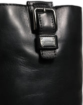 Dolce & Gabbana Black Leather Buckle Detail Mid Calf Boots Shoes - EU36/US5.5